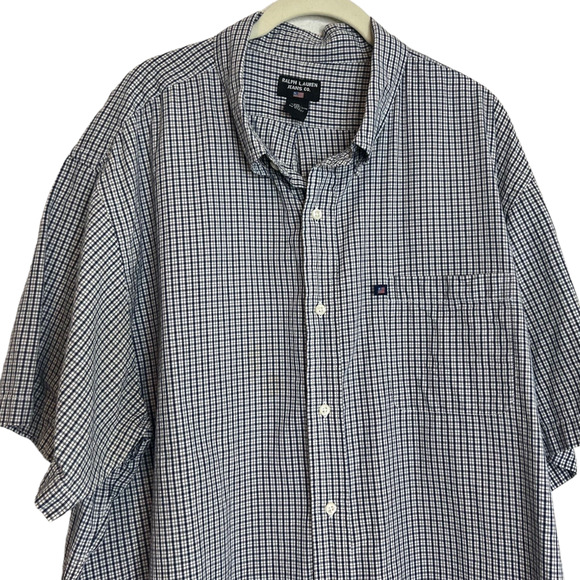 Ralph Lauren Jeans Co Mens Short Sleeve Button Up Shirt XXL Navy Plaid Cotton - Picture 2 of 6